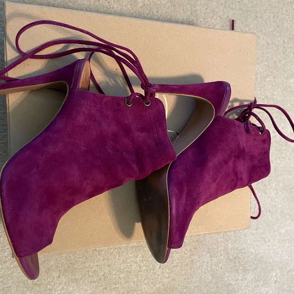 Joie Lexington Peep Toe Plum Bootie - Picture 7 of 9